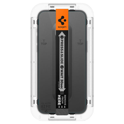 Film de protection d'écran Spigen GlastR EZ FIT pour Apple iPhone 15 Pro, Verre trempé, Full Glue, Lot de 2 pièces AGL06892
