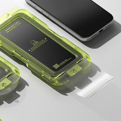 Ringke Easy Slide AR Displayschutzfolie für Apple iPhone 17 Pro, gehärtetes Glas, Full Glue, 2.5D, Schwarz, wieder versiegelt