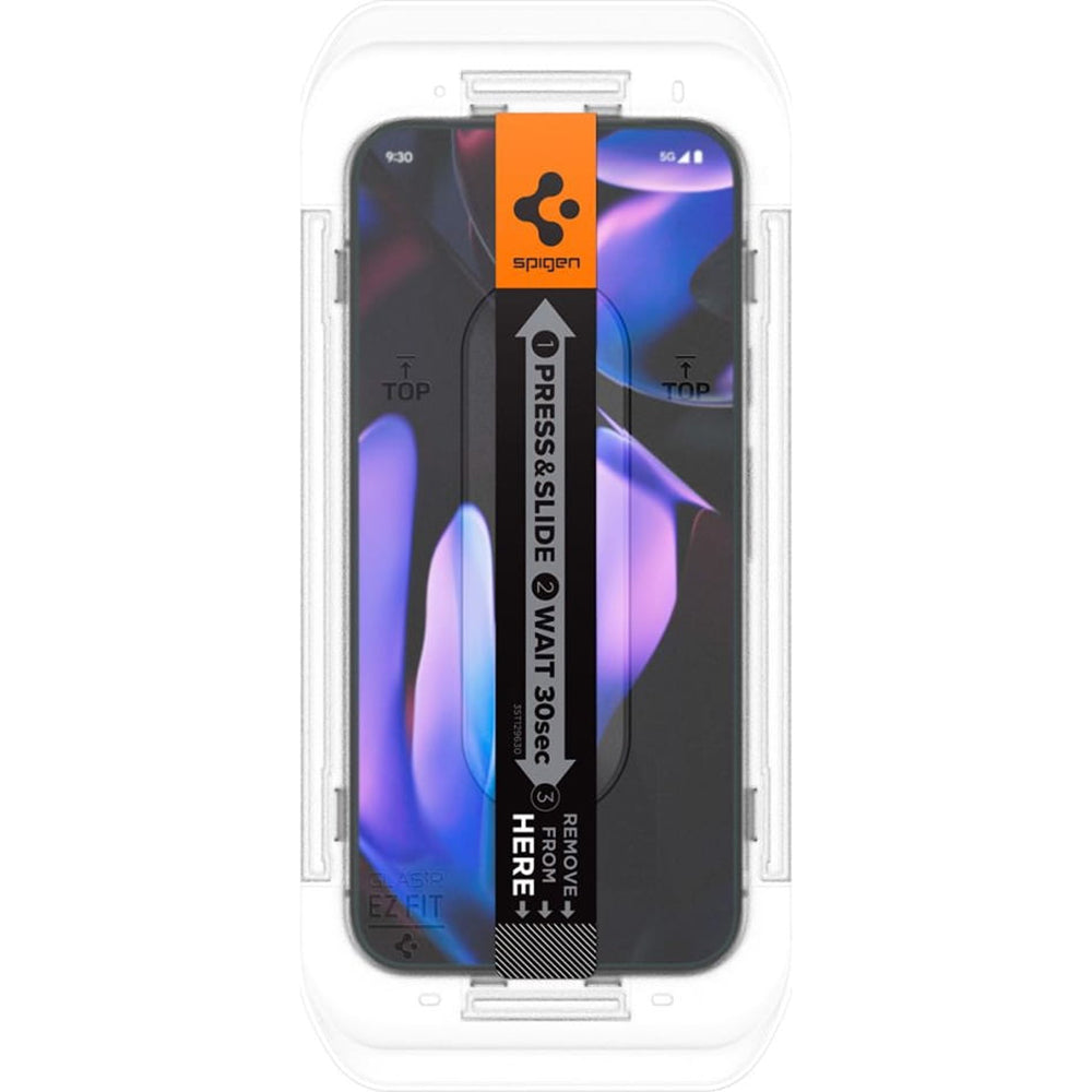 Schutzfolie Spigen GlastR EZ FIT für Google Pixel 9 Pro XL, gehärtetes Glas, Full Glue, Set mit 2 Stück