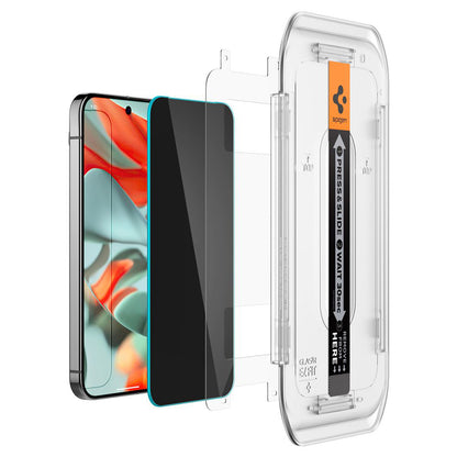 Privacy Screen Protector Spigen GlastR EZ FIT voor Google Pixel 9 Pro XL, Gehard Glas, Volledige Lijm, Set van 2 stuks AGL09313