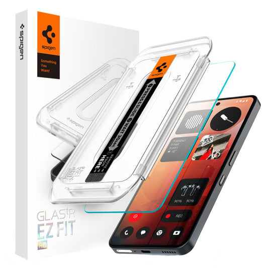 Beschermfolie Scherm Clear Spigen GlastR EZ FIT voor Nothing Phone (3a) / Phone (3a) Pro, Gehard Glas, Full Glue AGL09429