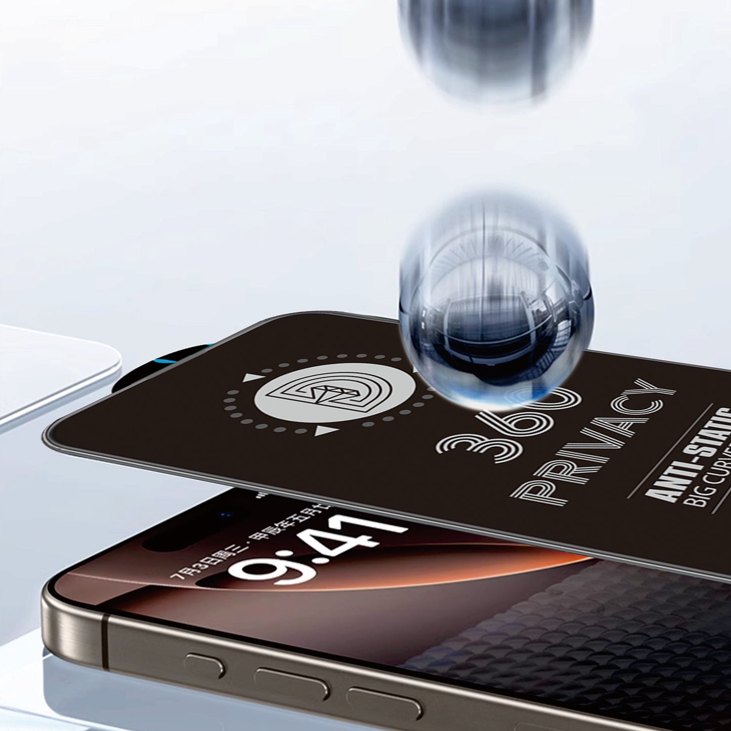 Film de protection d'écran Privacy OEM 360 pour Samsung Galaxy A37 5G, Verre trempé, Full Glue