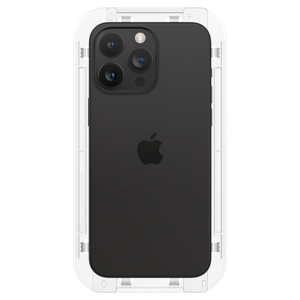 Film de protection d'écran Spigen GlastR EZ FIT pour Apple iPhone 15 Pro, Verre trempé, Full Glue, Lot de 2 pièces AGL06892