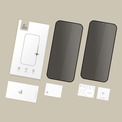Beschermfolie Privacy Tech-Protect Spy+ voor Samsung Galaxy S26 S942, Gehard Glas, Volledige Lijm, Set van 2 stuks