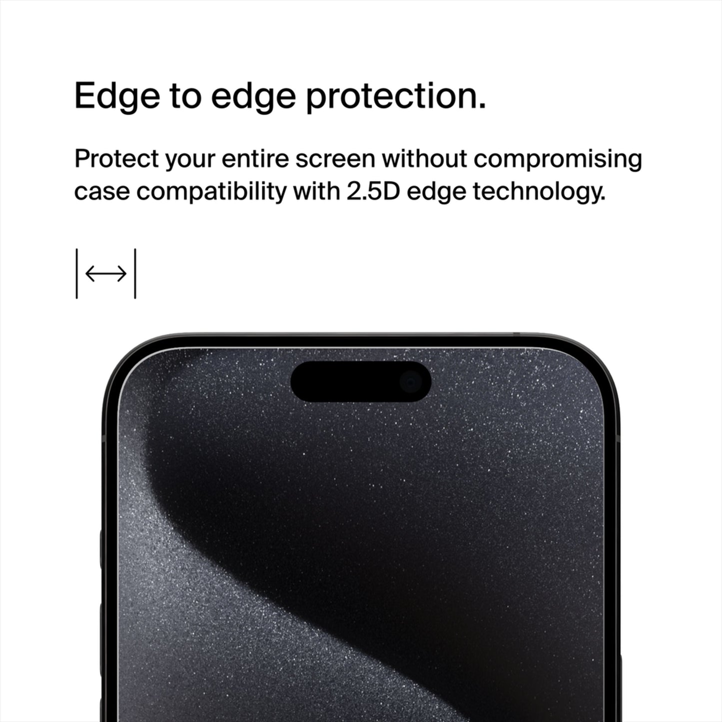 Film de protection d'écran Belkin ScreenForce TemperedGlass pour Apple iPhone 15 Pro, Verre trempé, Full Glue OVA137zz