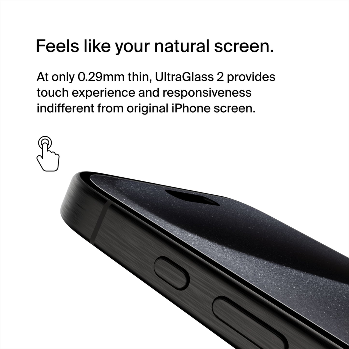 Belkin ScreenForce UltraGlass 2 schermbeschermer voor Apple iPhone 15 Pro Max, gehard glas, Full Glue OVA134zz