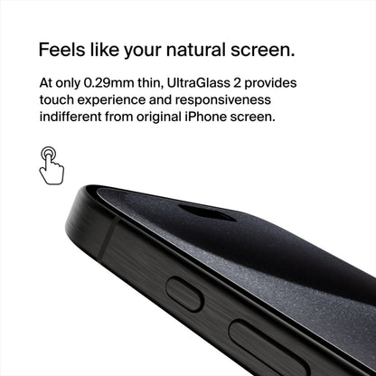 Belkin ScreenForce UltraGlass 2 schermbeschermer voor Apple iPhone 15 Pro Max, gehard glas, Full Glue OVA134zz