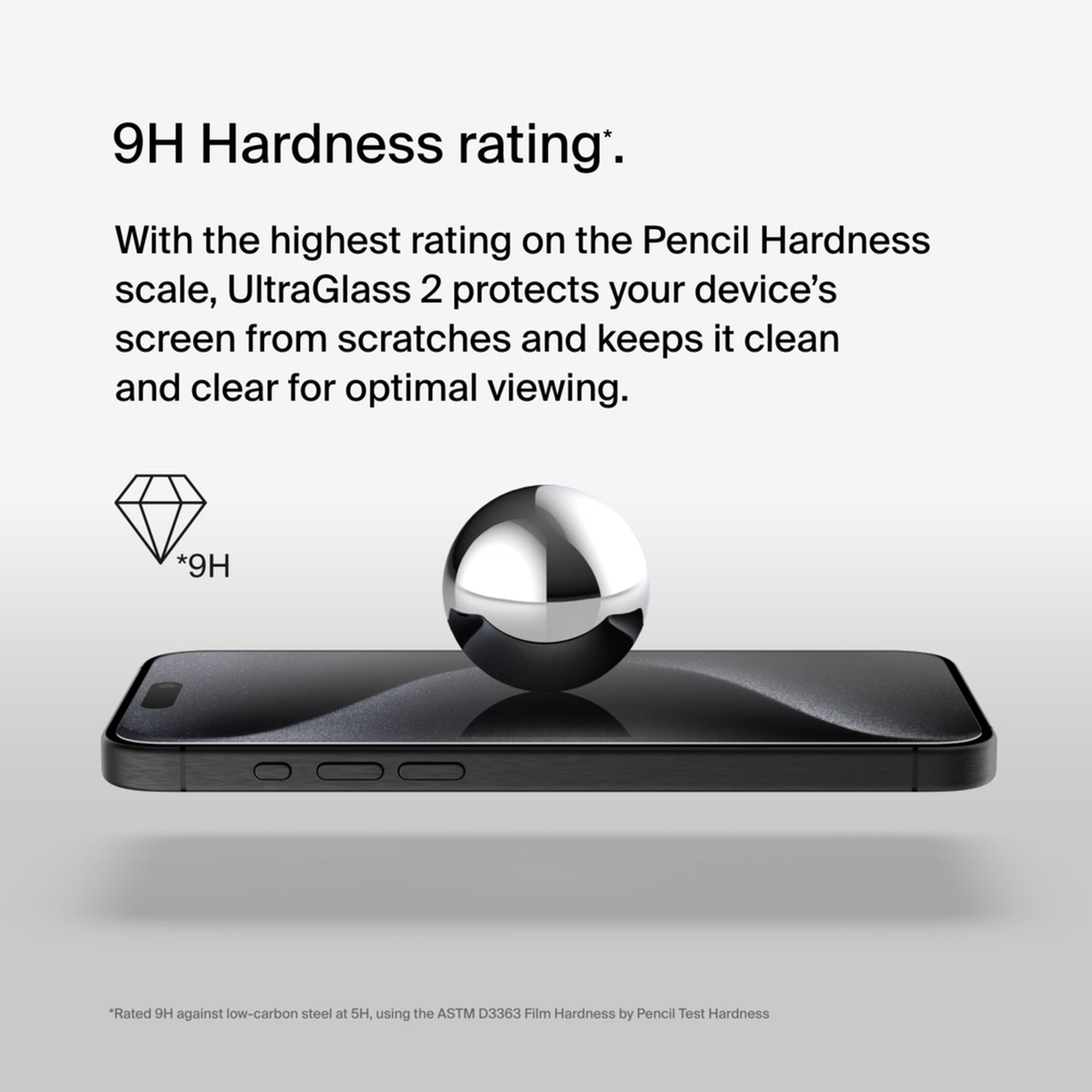 Belkin ScreenForce UltraGlass 2 schermbeschermer voor Apple iPhone 15 Pro Max, gehard glas, Full Glue OVA134zz