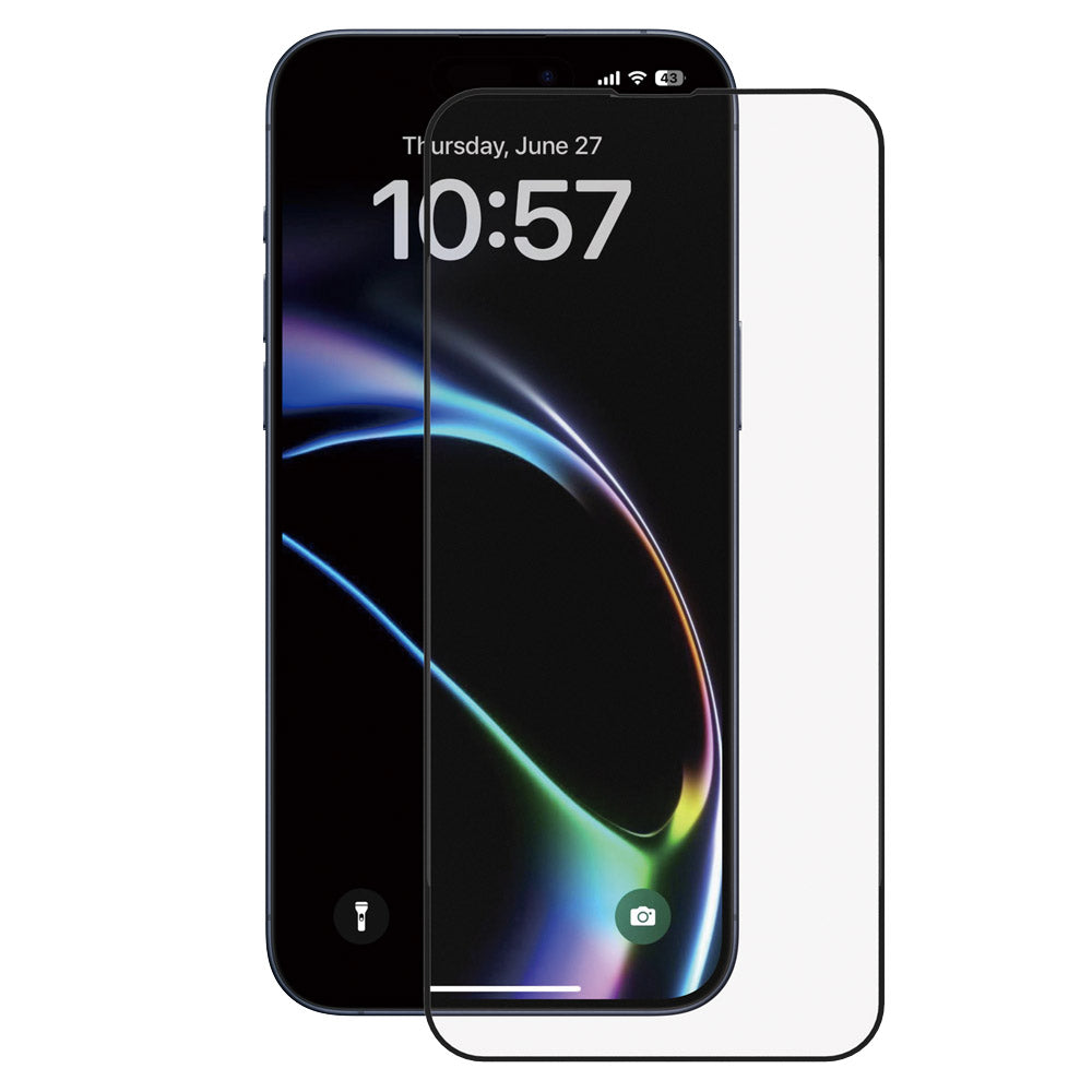 Anank 1X Verstärkte Displayschutzfolie für Apple iPhone 16 Pro, Sicherheitsglas, Vollkleber, 2.5D, 10 Stück Set, Schwarz