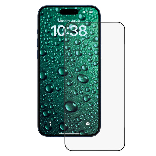 Film de protection d'écran Anank 3X Renforcé Invisible pour Apple iPhone 16 Pro, Verre Trempé, Collage Complet, 3D, Noir