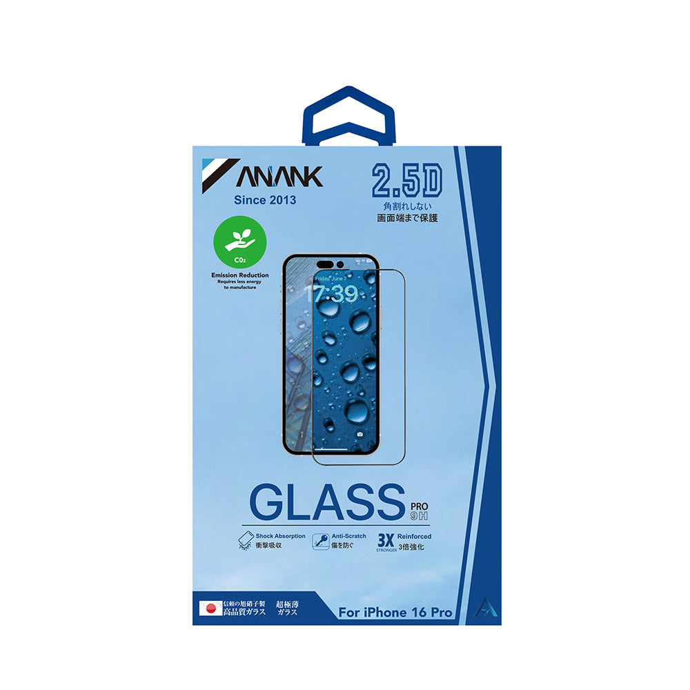Anank 3X Versterkte Screenprotector voor Apple iPhone 14 Pro Max, Gehard Glas, Volledige Lijm, 2.5D, Zwart