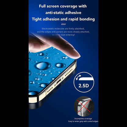 Anank 3X Versterkte Screenprotector voor Apple iPhone 14 Pro, Gehard Glas, Volledige Lijm, 2.5D, Zwart