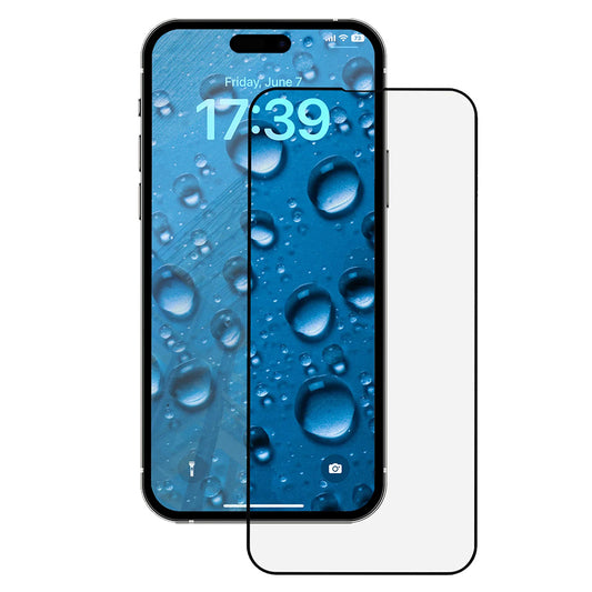 Film de protection d'écran Anank 3X Renforcé pour Apple iPhone 15 Pro Max, Verre Trempé, Collage Complet, 2.5D, Noir