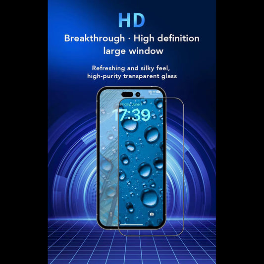 Film de protection d'écran Anank 3X Renforcé pour Apple iPhone 15, Verre Trempé, Collage Complet, 2.5D, Noir