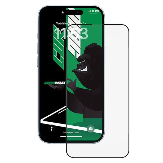 Anank 5X Reinforced CG schermbeschermfolie voor Apple iPhone 15 Pro, gehard glas, volledige lijm, 2.5D, zwart