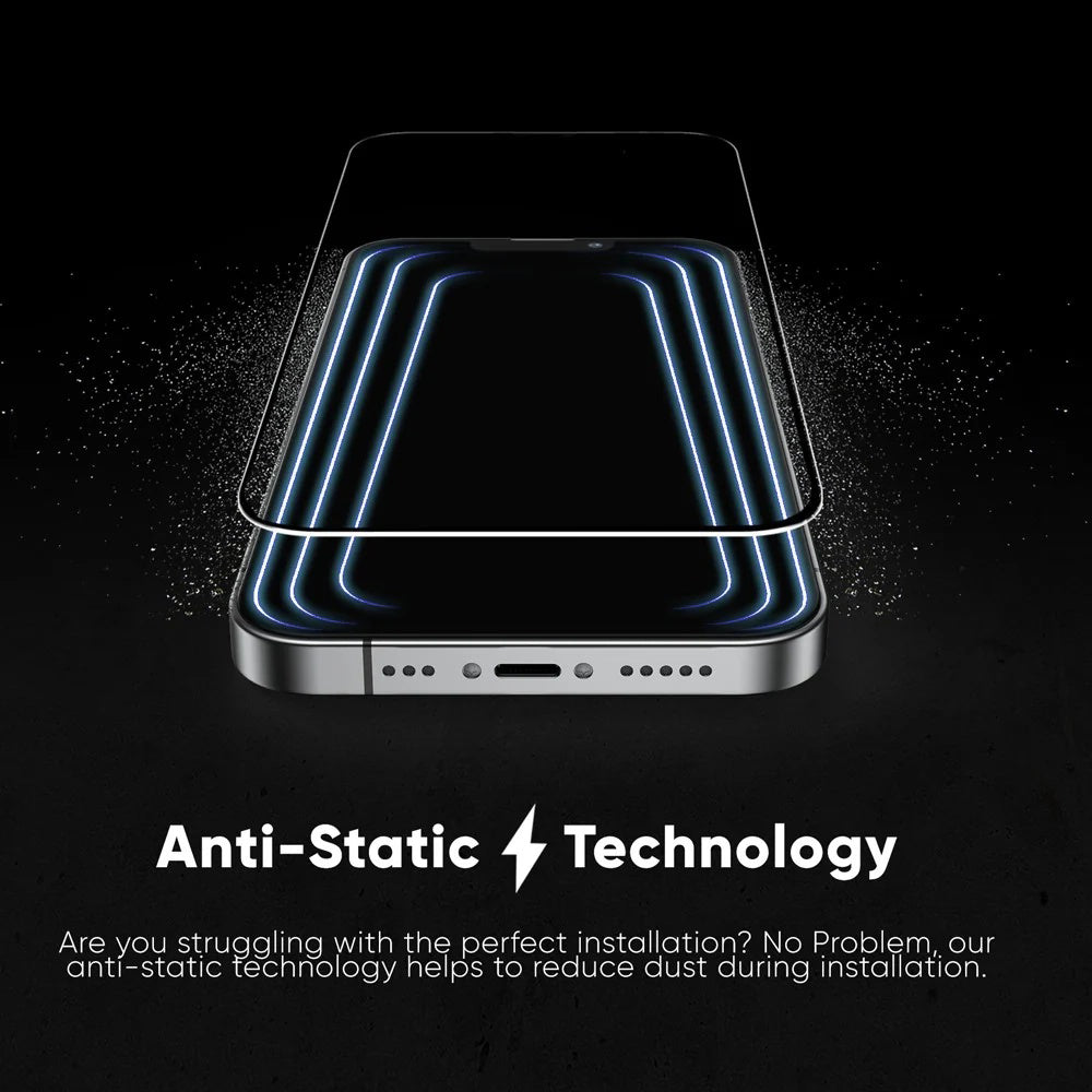 Beschermfolie Anank 5X Versterkt Onzichtbaar voor Apple iPhone 17, Gehard Glas, Volledige Lijm, 3D, Zwart