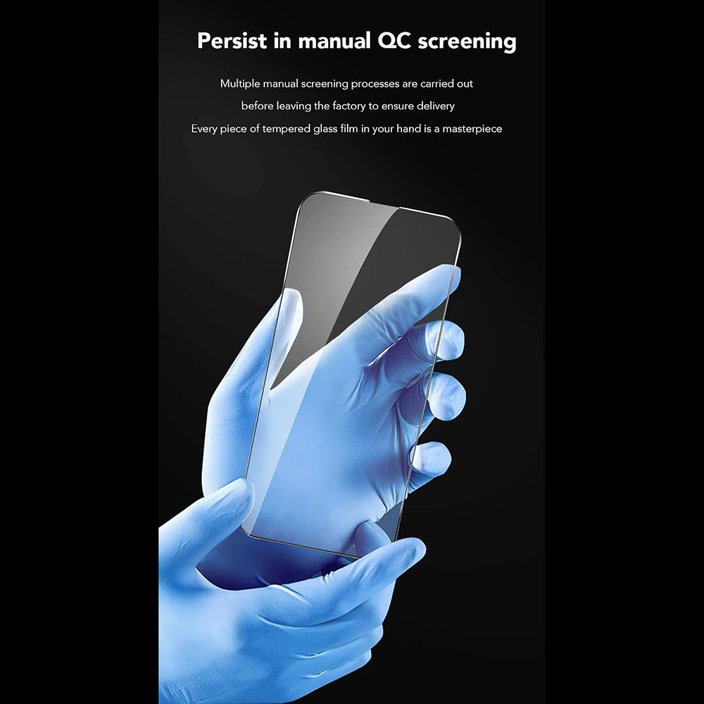 Film de protection d'écran Anank Anti-empreintes pour Apple iPhone 15 Pro, Verre trempé, Collage intégral, 2.5D, Noir