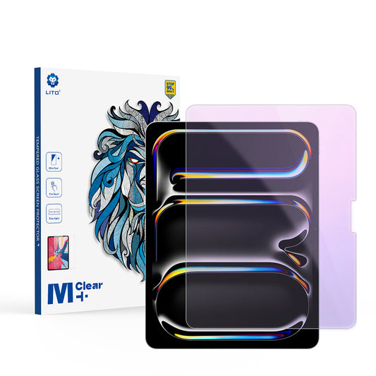 Anti Blue Light Lito Classic schermbeschermfolie voor Apple iPad Pro 13 (2024), gehard glas, volledige lijm, 2.5D