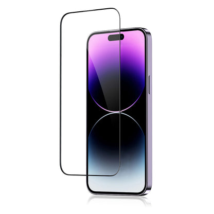 Film de protection d'écran Blueo Anti-Casse pour Apple iPhone 16 Plus / 15 Plus / 14 Pro Max, Verre Trempé, Collage Complet, Noir