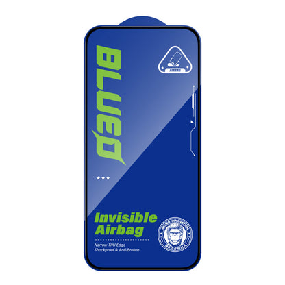 Film de protection d'écran Blueo Anti-Casse pour Apple iPhone 16 Plus / 15 Plus / 14 Pro Max, Verre Trempé, Collage Complet, Noir