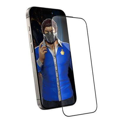 Blueo Anti-Dust HD Displayschutzfolie für Apple iPhone 14 Plus / 13 Pro Max, gehärtetes Glas, Vollkleber, Schwarz