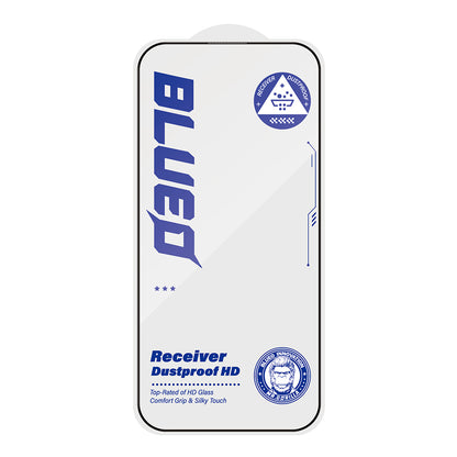 Blueo Anti-Dust HD Displayschutzfolie für Apple iPhone 14 Plus / 13 Pro Max, gehärtetes Glas, Vollkleber, Schwarz