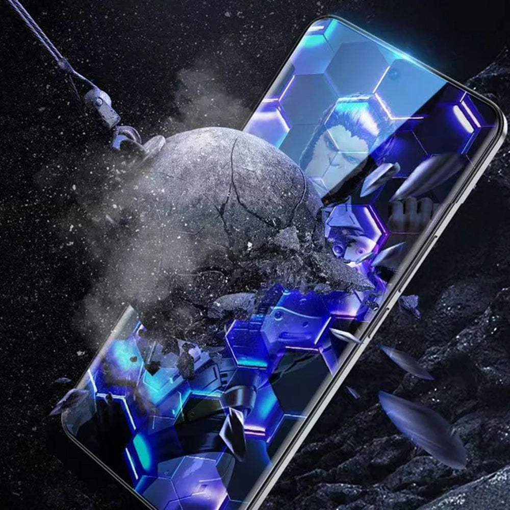 Blueo Anti-Dust HD Displayschutzfolie für Apple iPhone 14 Plus / 13 Pro Max, gehärtetes Glas, Vollkleber, Schwarz
