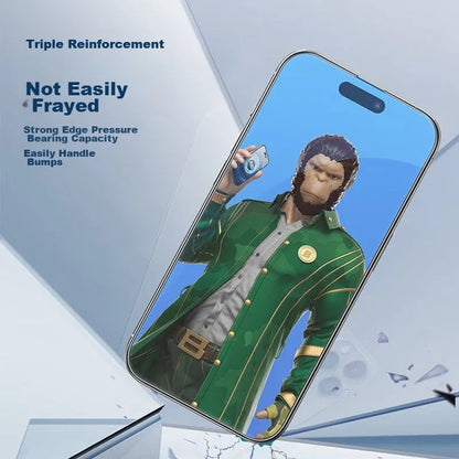 Blueo Anti-Glare Displayschutzfolie für Apple iPhone 16 / 15, gehärtetes Glas, Vollkleber, Schwarz