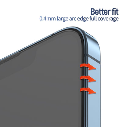 Blueo Anti-Reflective HD Screen Protector Film for Apple iPhone 16 Plus / 15 Plus, Tempered Glass, Full Glue, Black