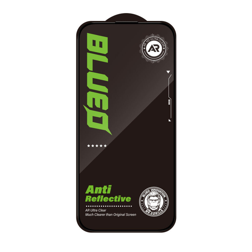 Blueo Anti-Reflective HD Displayschutzfolie für Apple iPhone 16 Pro Max, gehärtetes Glas, Vollkleber, Schwarz