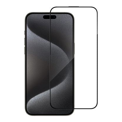 Film de protection d'écran Blueo Anti-Réfléchissant HD pour Apple iPhone 16 Pro, Verre Trempé, Collage Complet, Noir
