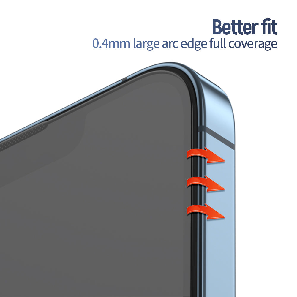Film de protection d'écran Blueo Anti-Réfléchissant HD pour Apple iPhone 16 Pro, Verre Trempé, Collage Complet, Noir