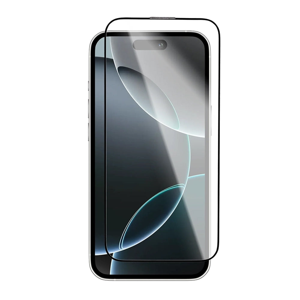 Film de protection d'écran Blueo Crystal Anti-Rayures pour Apple iPhone 15 Pro Max, Verre Trempé, Collage Complet, Noir
