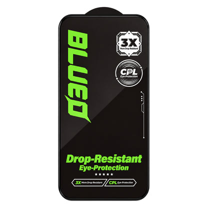Blueo Drop Resistant schermbeschermer voor Apple iPhone 18 Pro Max / 17 Pro Max / 16 Pro Max, gehard glas, volledige kleeflaag, zwart