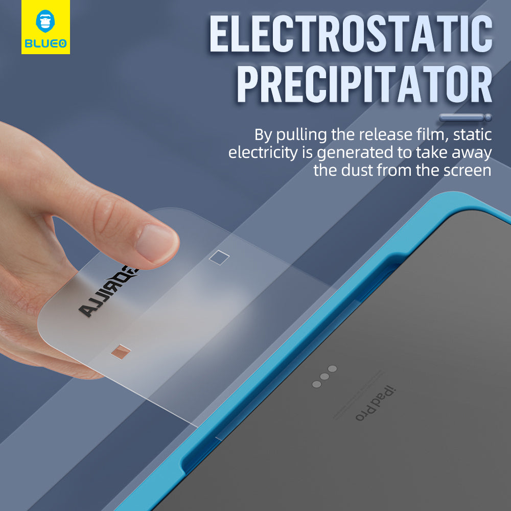 Blueo HD Applicator Pro schermbeschermfolie voor Apple iPad Pro 13 (2024), gehard glas, volledige lijm