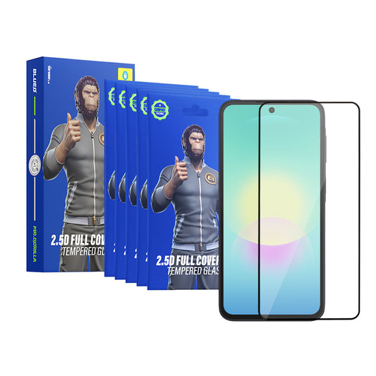 Film de protection d'écran Blueo HD pour Samsung Galaxy A27 5G / A57 5G / A37 5G, Verre trempé, Full Glue, 2.5D, Lot de 5 pièces, Noir