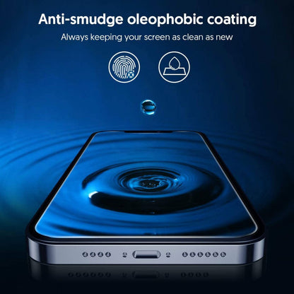 Blueo Silk HD Displayschutzfolie für Apple iPhone 16 / 15, gehärtetes Glas, Full Glue, 5er-Set, 2.5D, Schwarz