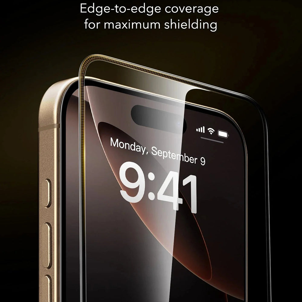 Schutzfolie ESR Corning UltraFit für Apple iPhone 17 / 16 Pro, Gehärtetes Glas, Vollkleber, Set 3 Stück