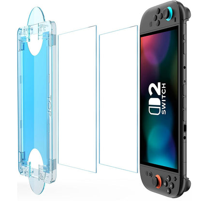 Techsuit SwitchAura Screen Protector Applicator voor Nintendo Switch 2, Gehard Glas, Set van 2 stuks