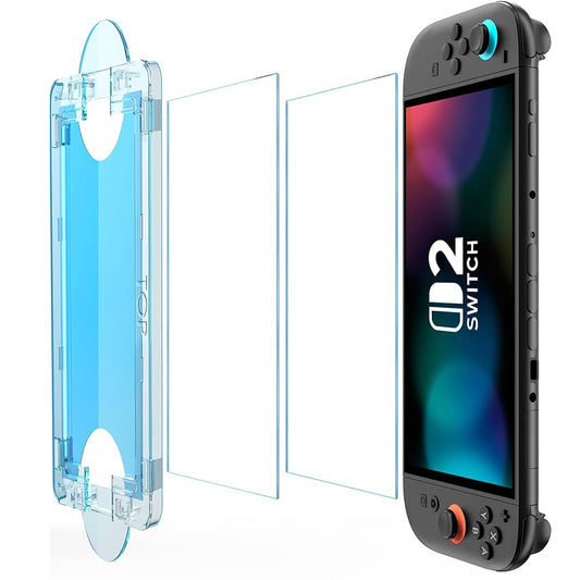 Techsuit SwitchAura Screen Protector Applicator voor Nintendo Switch 2, Gehard Glas, Set van 2 stuks
