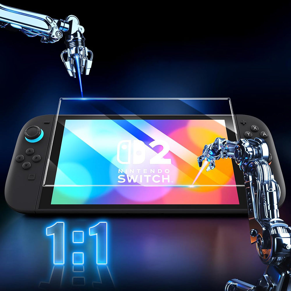 Techsuit SwitchAura Screen Protector Applicator voor Nintendo Switch 2, Gehard Glas, Set van 2 stuks