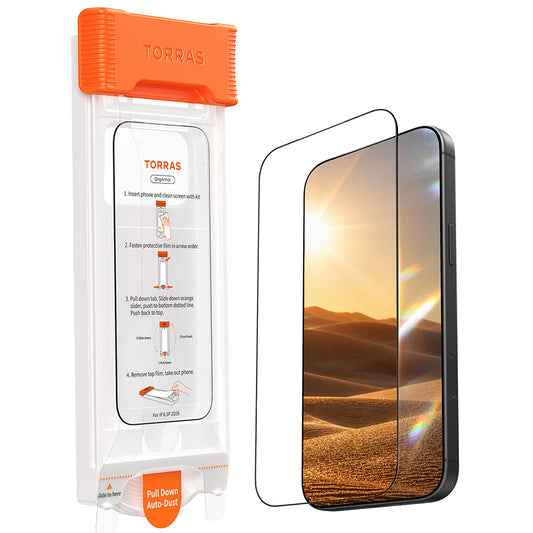 Torras OrigArmor schermbeschermfolie voor Apple iPhone 18 Pro Max / 17 Pro Max, gehard glas, volledige lijm