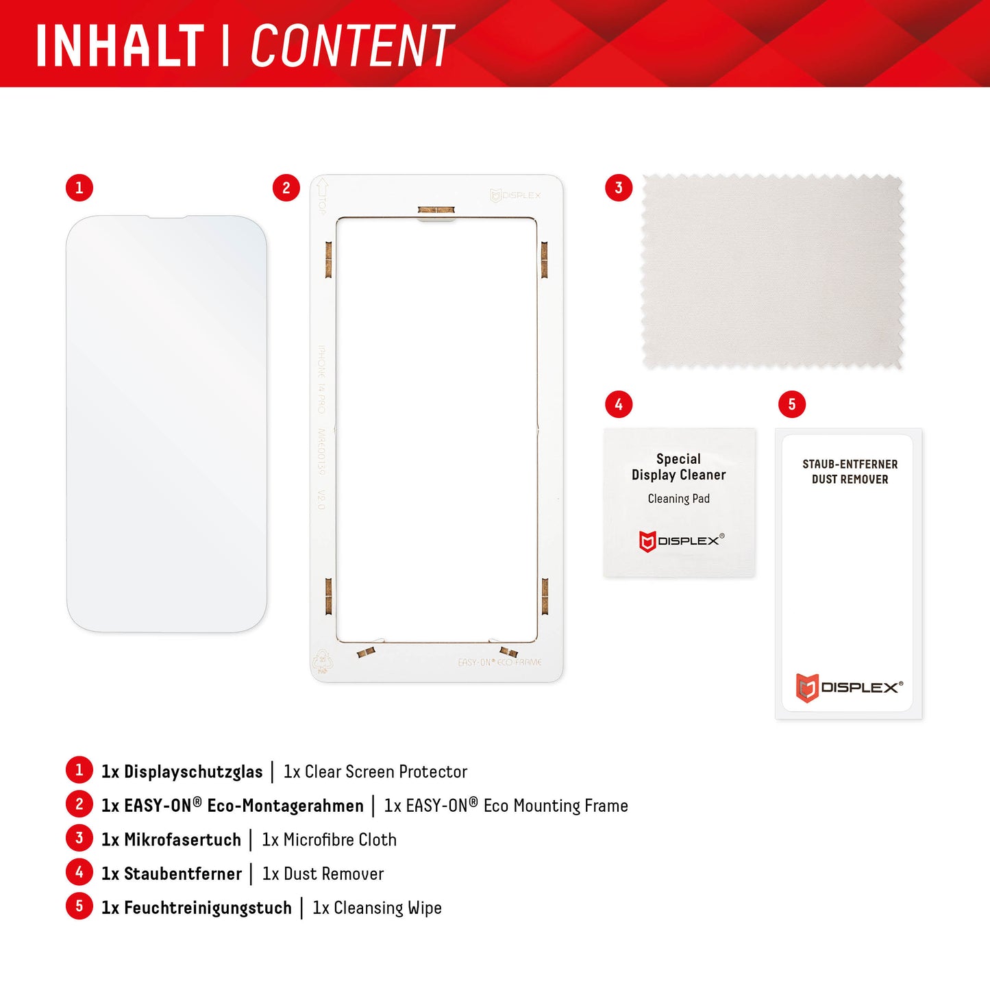 Displex Real Glass schermbeschermfolie voor Google Pixel 8 Pro, Gehard Glas, Volledige Lijm, 2D