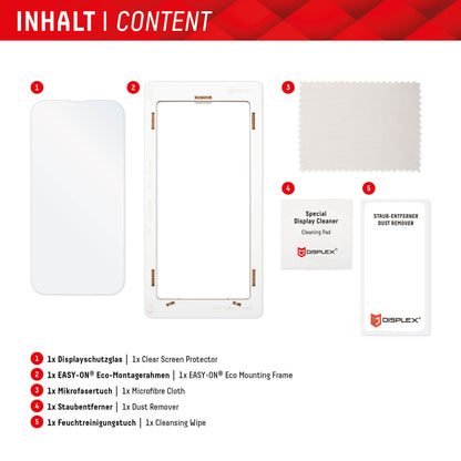 Displex Real Glass schermbeschermfolie voor Google Pixel 8 Pro, Gehard Glas, Volledige Lijm, 2D