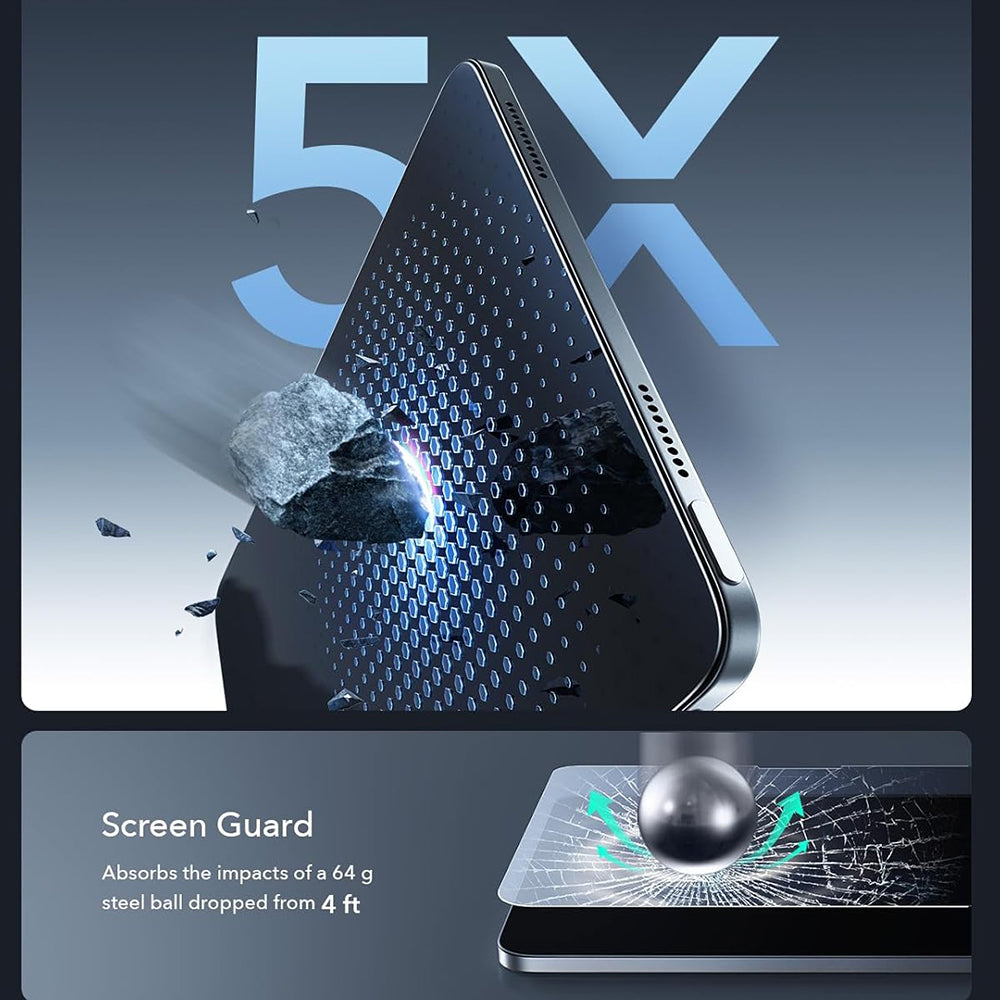 Schutzfolie ESR Armorite Paper Feel UltraFit für Apple iPad Air 11 (2026) / Air 11 (2025), Gehärtetes Glas, Vollverklebung, Set mit 2 Stück