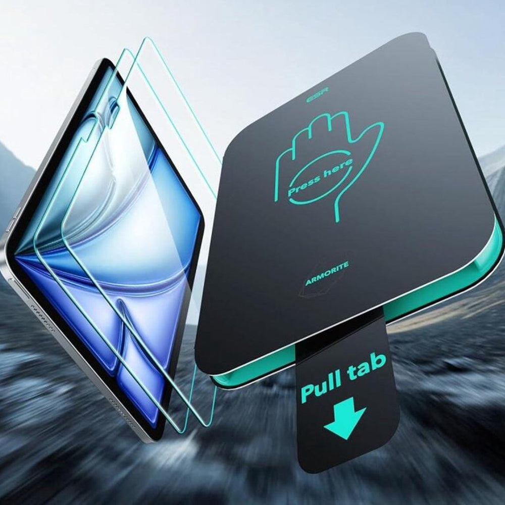 ESR Armorite UltraFit Displayschutzfolie für Apple iPad Air 11 (2026) / Air 11 (2025), gehärtetes Glas, Full Glue, 2er-Set