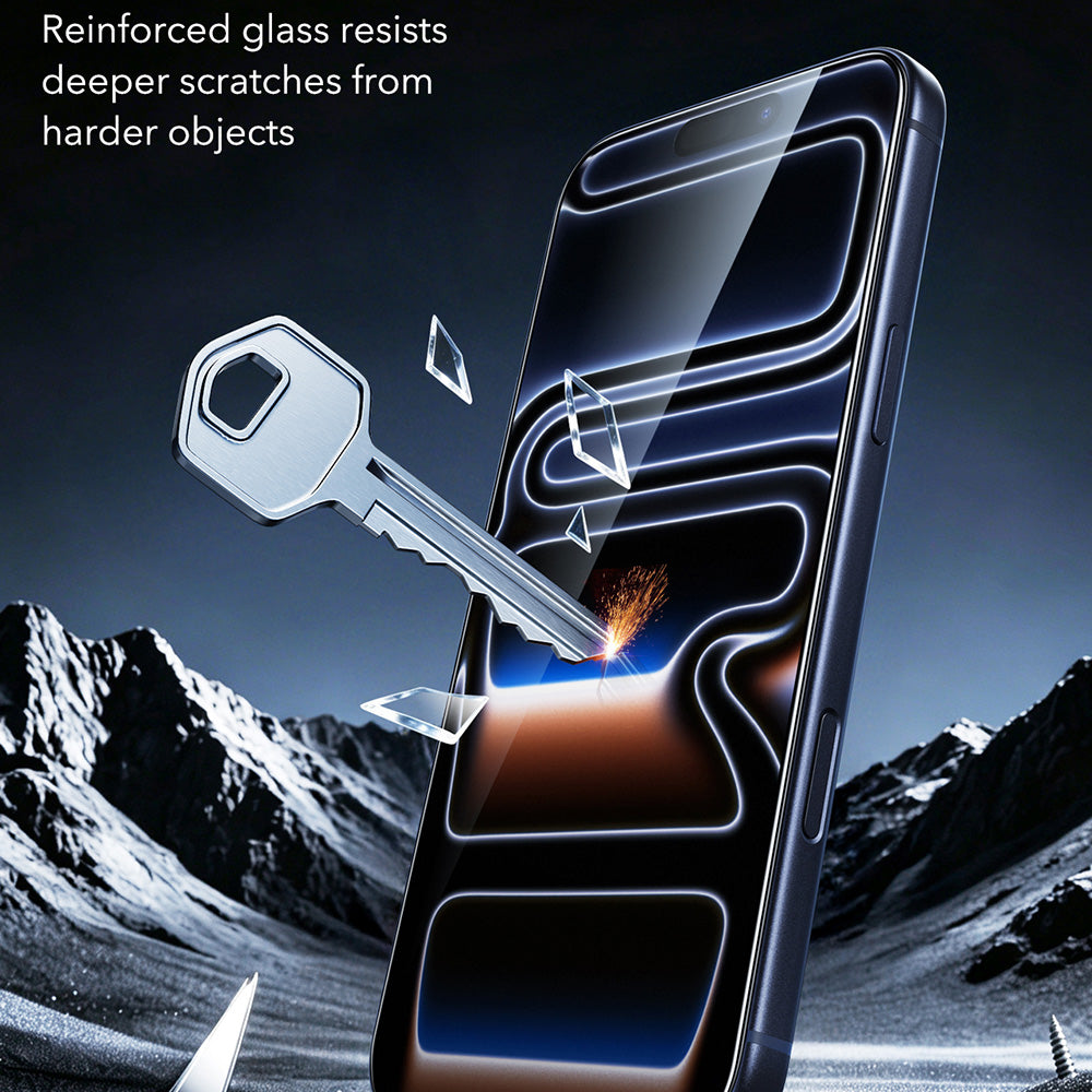 Film de protection d'écran ESR Armorite UltraFit pour Apple iPhone 18 Pro / 17 Pro, Verre trempé, Collage intégral, Lot de 2 pièces, Noir
