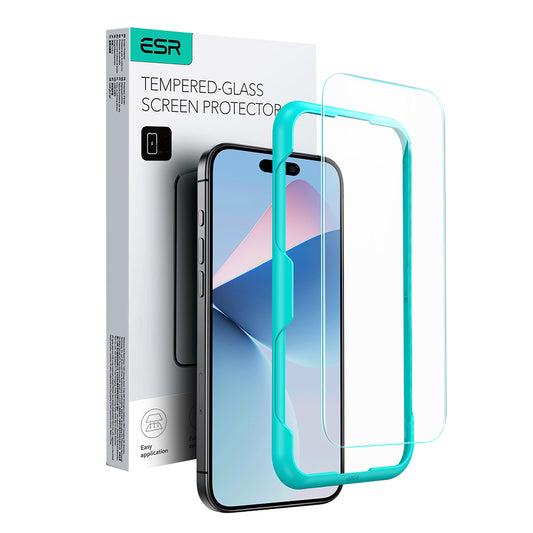 Schermbeveiligingsfolie ESR voor Apple iPhone 16 Plus, Gehard Glas, Volledige Lijm