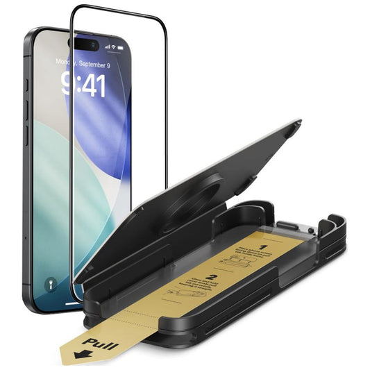 Beschermfolie ESR UltraFit Armorite Pro voor Apple iPhone 17 / 16 Pro, Gehard Glas, Volledige Lijm, Zwart