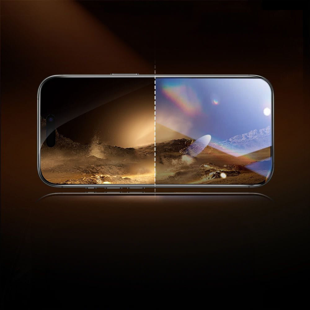 Schutzfolie ESR UltraFit Armorite Pro für Apple iPhone 17 / 16 Pro, gehärtetes Glas, Full Glue, Schwarz